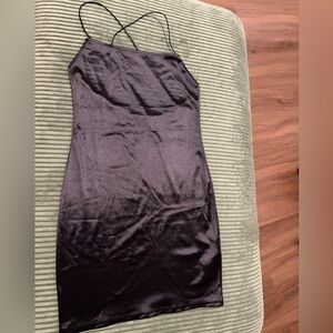 H&M Elegant Black Satin Mini Dress